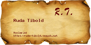 Ruda Tibold névjegykártya